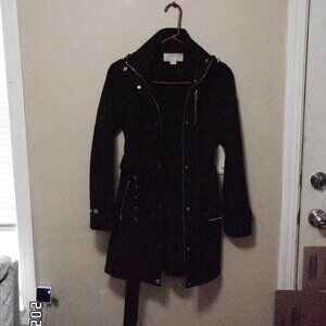 Michael Kors Long Belted Jacket w/ removable hood